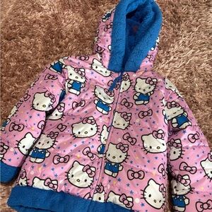 Hello Kitty Pink and Blue Puffer Jacket